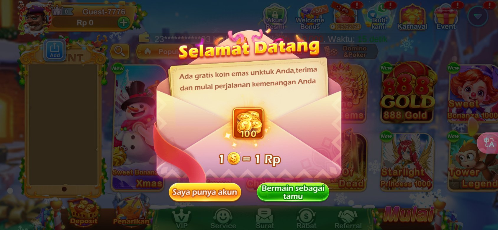 Dapatkan koin emas gratis di Dot K3K3 8 71 untuk pengguna baru.