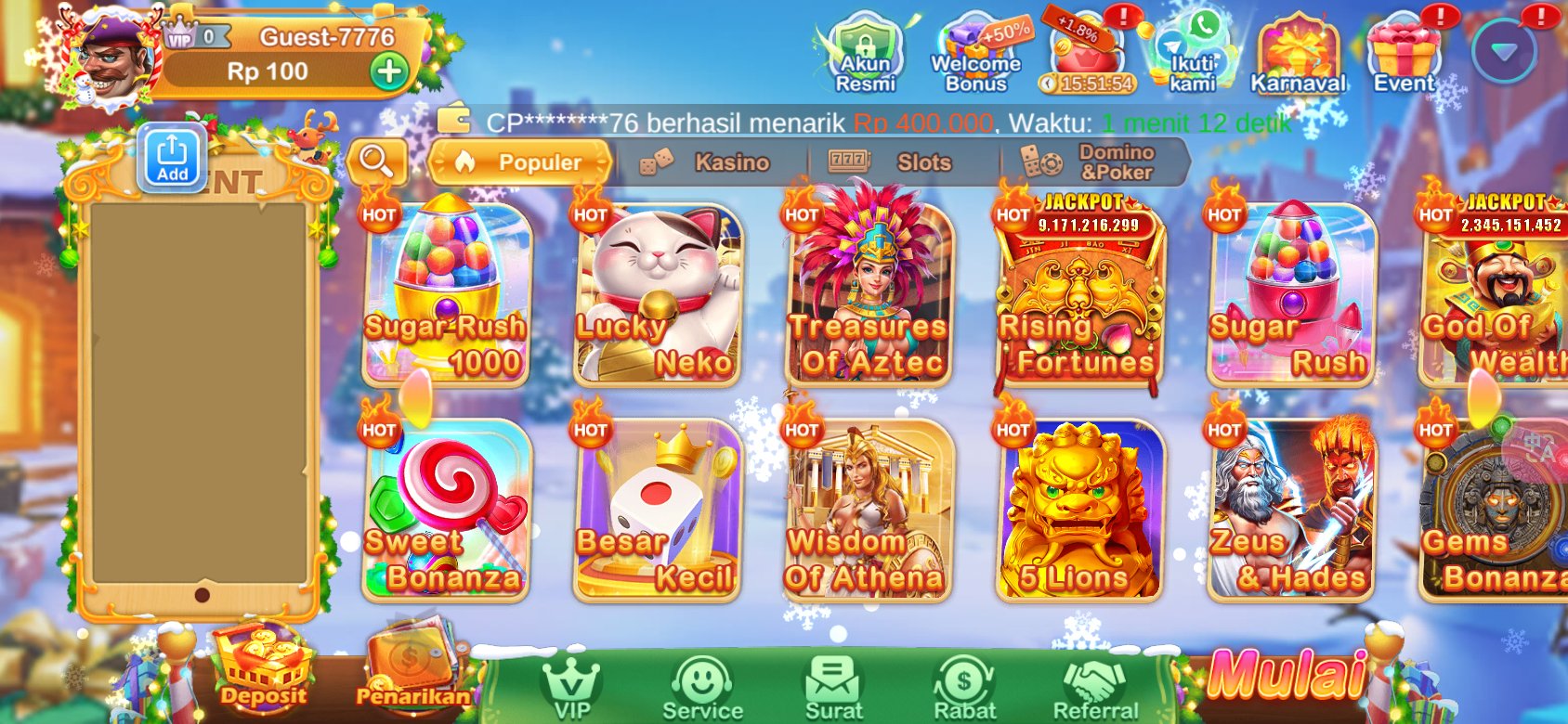 Permainan slot terbaik dengan jackpot hingga miliaran di Dot K3K3 8 71.